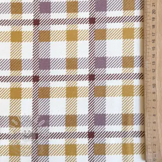 Bavlněná látka FLANNEL Checks and checks ochre