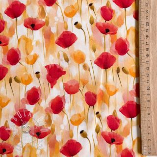 Viskóza RAYON POPLIN Poppys design C