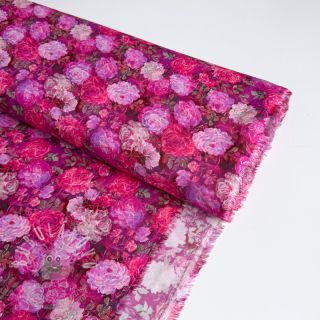 Viskóza RAYON POPLIN Flower sea design A