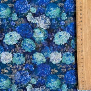 Viskóza RAYON POPLIN Flower sea design B