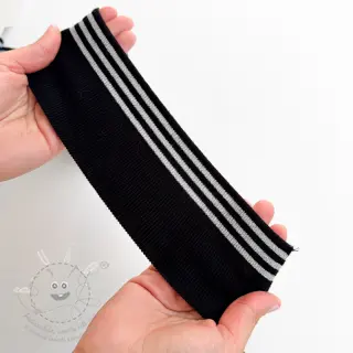 Náplet CUFFS LUREX 7 cm black silver