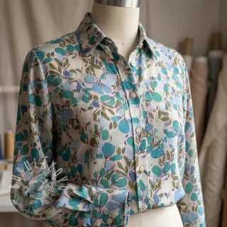 Viskóza RAYON POPLIN Simplistic flowers design C