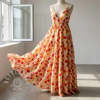 Viskóza RAYON POPLIN Poppys design C