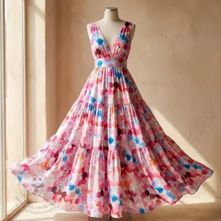 Viskóza RAYON POPLIN Bouncy design F