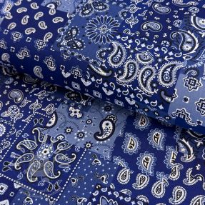 Bavlněná látka Farwest bleu