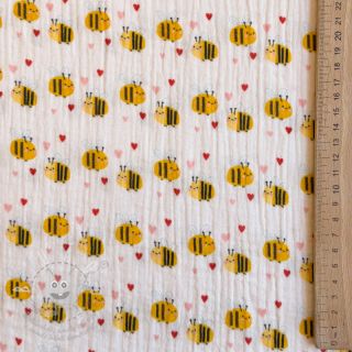 Dvojitá gázovina/mušelín Bee mine design A