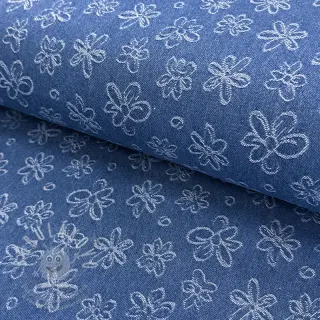 JEANS DENIM JACQUARD Flower dark jeans