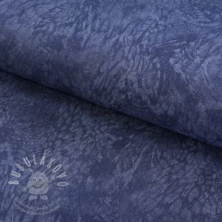 JEANS DENIM HEAVY Animal printed dark blue