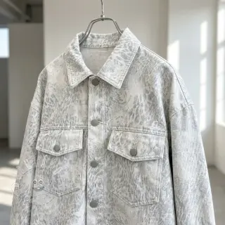 JEANS DENIM HEAVY Animal printed offwhite