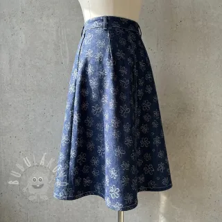 JEANS DENIM JACQUARD Flower dark blue