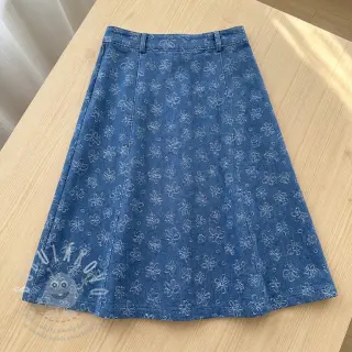 JEANS DENIM JACQUARD Flower dark jeans