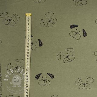 Teplákovina počesaná SOFT Dogs pickle