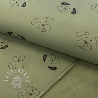 Teplákovina počesaná SOFT Dogs pickle