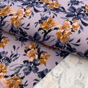 Teplákovina Huge flowers lilac digital print