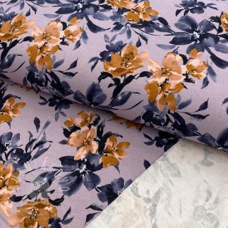 Teplákovina Huge flowers lilac digital print