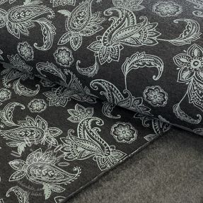 Teplákovina počesaná Paisley anthracite melange
