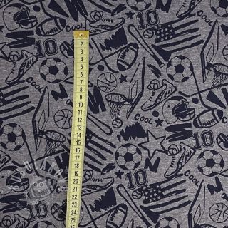 Teplákovina počesaná Sports grey melange