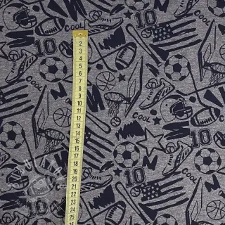 Teplákovina počesaná Sports grey melange