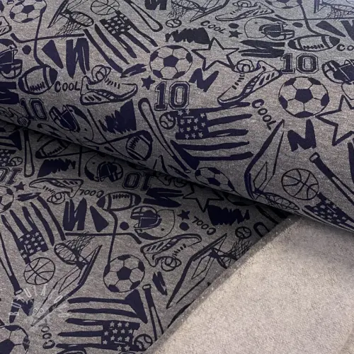 Levně Teplákovina počesaná Sports grey melange