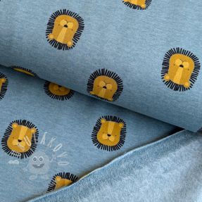 Teplákovina počesaná Lions smoke blue melange