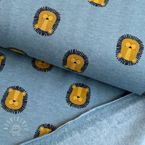 Levně Teplákovina počesaná Lions smoke blue melange