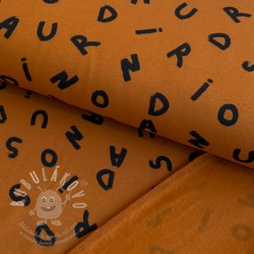 Teplákovina počesaná SOFT Letters hazel