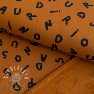 Teplákovina počesaná SOFT Letters hazel