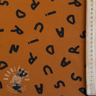 Teplákovina počesaná SOFT Letters hazel