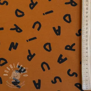 Teplákovina počesaná SOFT Letters hazel