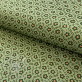 Bavlněná látka Flowers moss green
