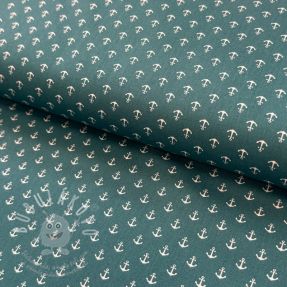 Bavlněná látka Petit anchors petrol