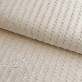 Bavlněná látka LINEN JACQUARD Stripes beige
