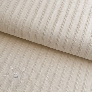 Bavlněná látka LINEN JACQUARD Stripes beige