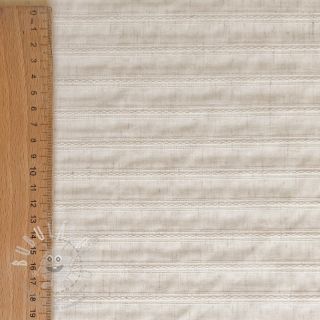 Bavlněná látka LINEN JACQUARD Stripes beige