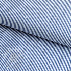 Bavlněná látka YARN DYED Stripes with studs blue