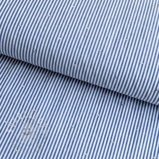Bavlněná látka YARN DYED Stripes with studs blue