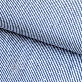 Bavlněná látka YARN DYED Stripes with studs blue