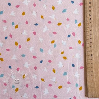 Bavlněná látka Little birds powder