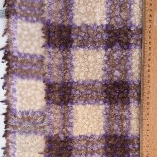 Kabátovina BOUCLÉ checks grape