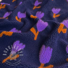 Kabátovina TEDDY JACQUARD Tulips navy