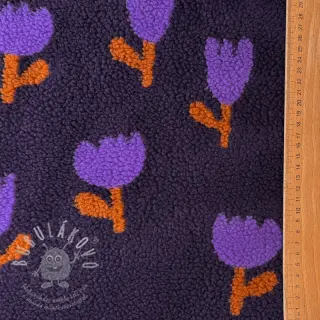 Kabátovina TEDDY JACQUARD Tulips navy