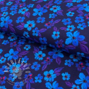 Úplet Hannah flowers blue digital print