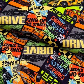 Úplet Fast cars multi digital print