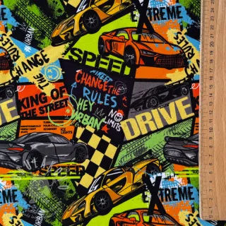 Úplet Fast cars multi digital print
