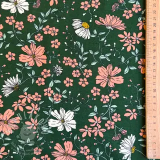 Úplet Flowers dark green