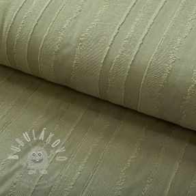 Bavlněná látka JACQUARD Stripes army green