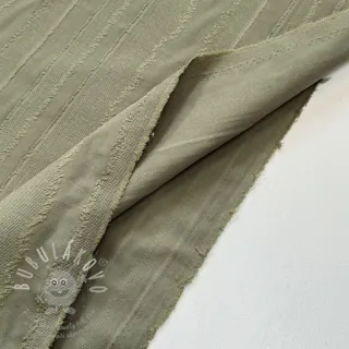 Bavlněná látka JACQUARD Stripes army green