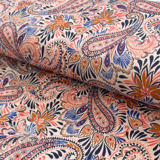 Úplet VISCOSE Paisley orange digital print