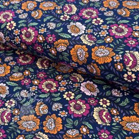 Úplet Flowers tossed navy