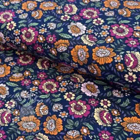 Úplet Flowers tossed navy